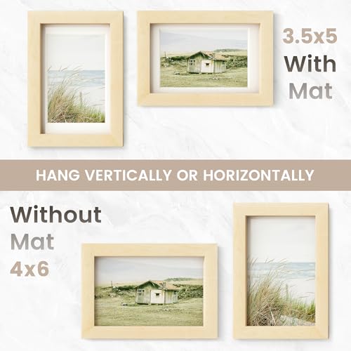 Maple Wood Picture Frame 4x6 Photo Collage Wall & Tabletop Display - Natural Finish - Variation: Maple / 4X6, 1P