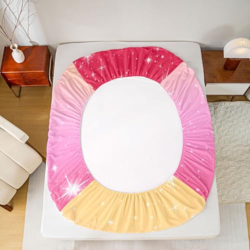 Girls Ombre Pink Red Bed Sheets Set Full Size 4 Piece Cozy & Soft