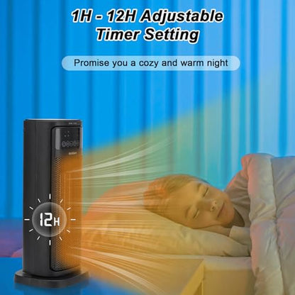 1500W Electric Space Heater with Remote Control, Fast Heating Oscillating Ceramic Heater