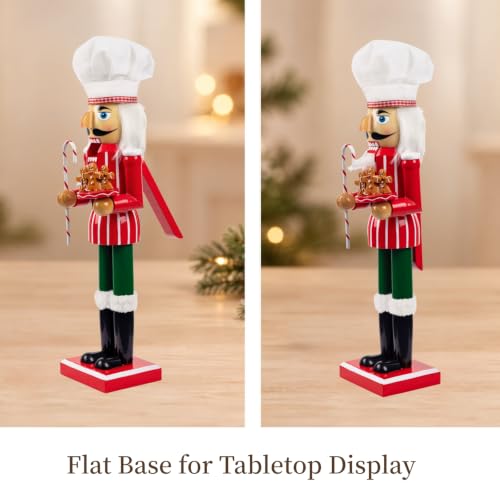 15-Inch Christmas Chef Nutcracker Figurine - Gingerbread Baking Decor
