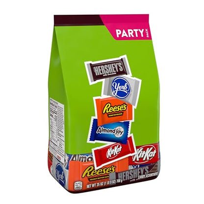 HERSHEY'S Assorted Chocolate Candy Variety Pack - 25 Ounce - Includes Milk, Dark, Reese's, Almond Joy & Kit Kat