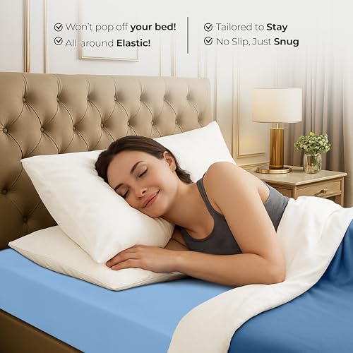 Utopia Bedding Twin Fitted Sheets - Bulk Pack of 2 Bottom Sheets - Soft Brushed Microfiber - Deep Pockets - Shrinkage & Fade Resistant - Easy Care (Twin, Navy)