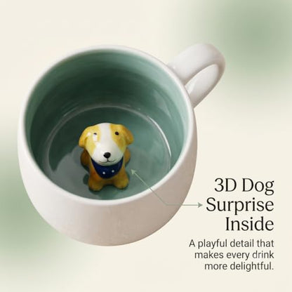 Dog 3D Animal Coffee Mug - Cute Ceramic Cup for Hot Cold Beverages 400ML