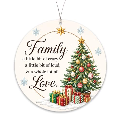 Family Christmas Ornament 2026 with Tree Design, Heartfelt Holiday Gift for Loved Ones, Variation: Family 1 16.10 11
