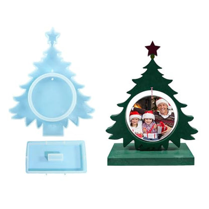 Christmas Tree Resin Photo Frame Mold - Silicone Craft Mold for Epoxy Crafts