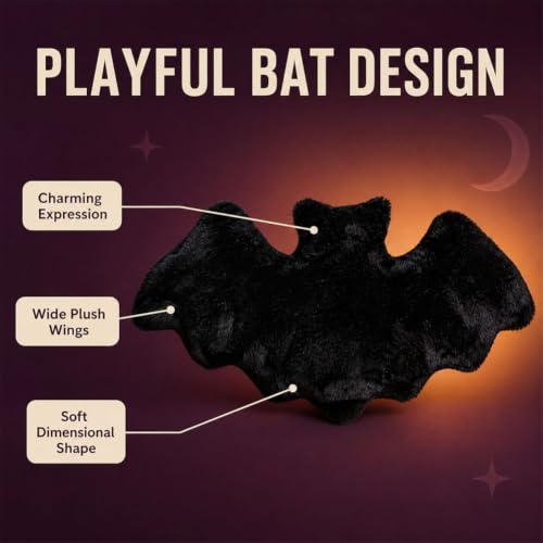 Halloween Bat Throw Pillow 18x9 Inch Cozy Gothic Indoor Decor - 1Pc