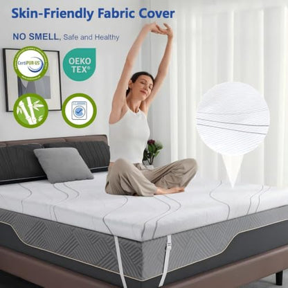 Queen Ultra Firm Mattress Topper - Supportive Foam, White, 3 Inch