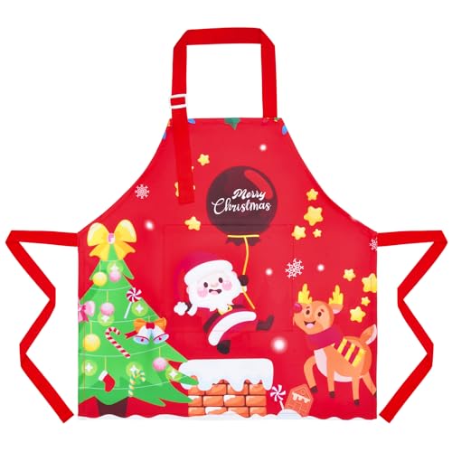 Kids Rainbow Unicorn Chef Apron Small 3-5 Years Christmas Tree Design