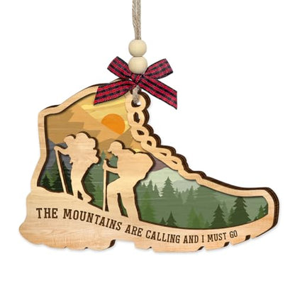 Hiking Christmas Tree Ornament 2026 - Outdoor Lover Gift for Women Men