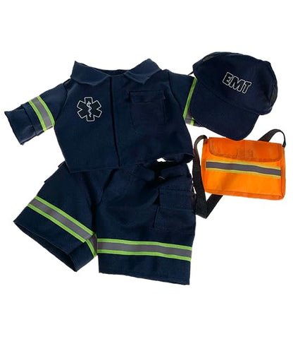Kids EMT Uniform Plush Costume for 6-10 Inch Dolls - Emergency Responder Dress Up Gift