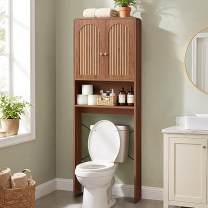 Over Toilet Storage Cabinet Bathroom Organizer with Adjustable Shelves