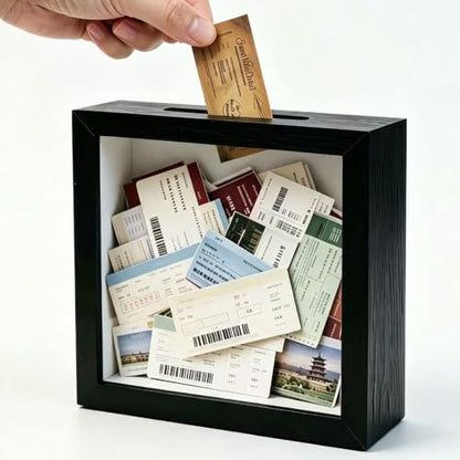 Square Shadow Box Display Frame with Slot - 5x5 Black