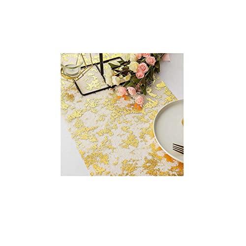 Gold 100ft Glitter Metallic Mesh Table Runner Roll for Wedding Party Decor - Sunlunckystar