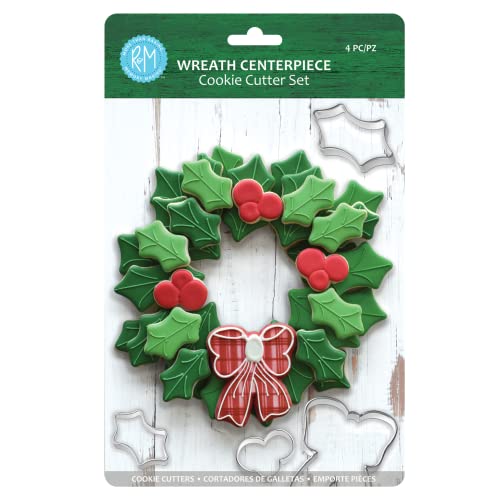 Holiday Wreath Cookie Cutter Set - 4-Piece Christmas Baking & Craft Kit