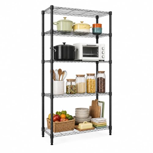 Heavy Duty Metal Storage Shelves 4-Tier Garage Organizer, Adjustable & Rust-Resistant
