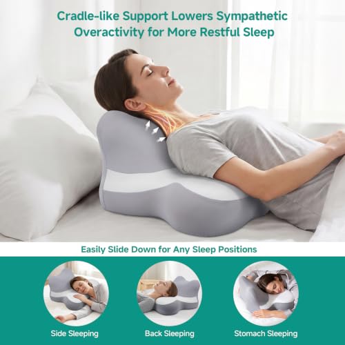 Grey White Wedge Pillow for Sleep Apnea Acid Reflux Snoring - Softgas