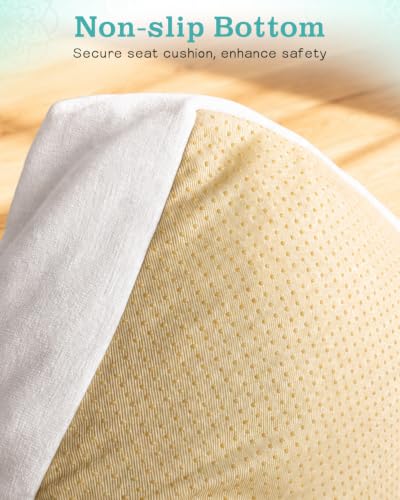 Coffee Large Floor Cushion 22x22x5 Inch Tufted Meditation Seat with Washable Cover