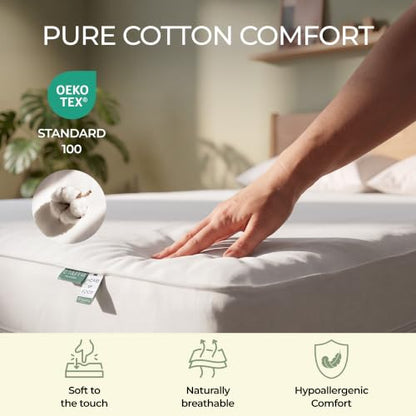 Queen Waterproof Mattress Encasement 100% Cotton Bed Bug Dust Mite Proof Cover - 16 Size