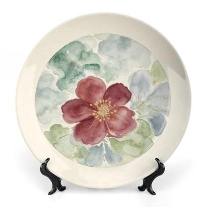 Bone China Decorative Plate 10 Inch Wall Art - Watercolor Flowers Style 10