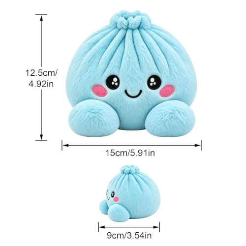 Blue Giant Dumpling Plush Pillow Cute Steamed Bun Home Decor Stress Toy