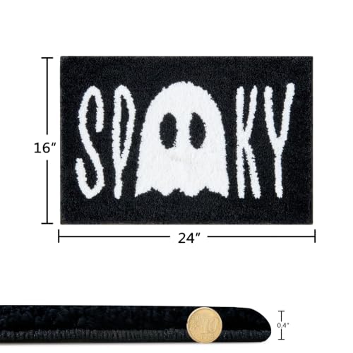 Halloween Bath Mat Non Slip Microfiber Rug 16x24 Inch - Ghost Spirit Design
