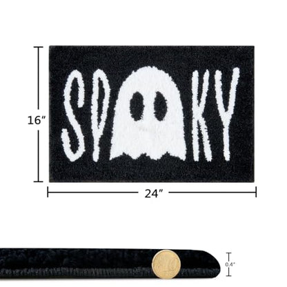 Halloween Bath Mat Non Slip Microfiber Rug 16x24 Inch - Ghost Spirit Design
