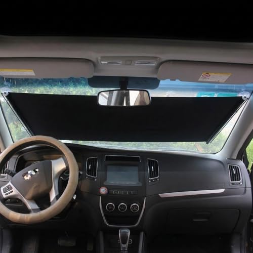 Blackout Window Shade with Suction Cups - 26x48 Inches, No Drill, Portable, Removable, Light Blocking for Home, Office, Car - Black Variation