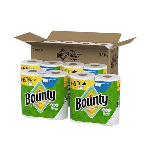 Bounty Select-A-Size Paper Towels, White, 8 Triple Rolls = 24 Regular Roll