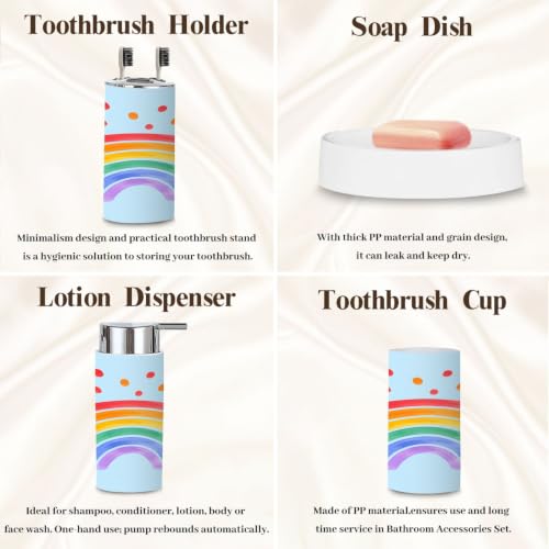 6-Piece Bathroom Accessory Set with Trash Can Soap Dispenser Toothbrush Holder