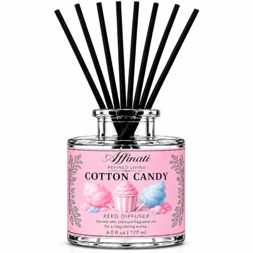 Affinati Cotton Candy Reed Diffuser - Highly Fragrant Home Fragrance