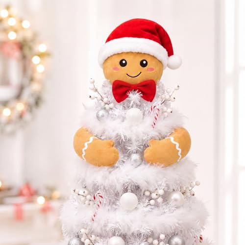 Gingerbread Christmas Tree Topper Plush 3-Piece Set Holiday Decor
