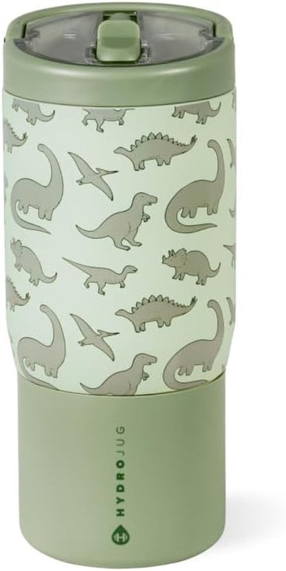 HydroJug Kids 14 Oz Stainless Steel Water Bottle - Insulated, Leakproof, BPA-Free | Durable Dinosaur Design