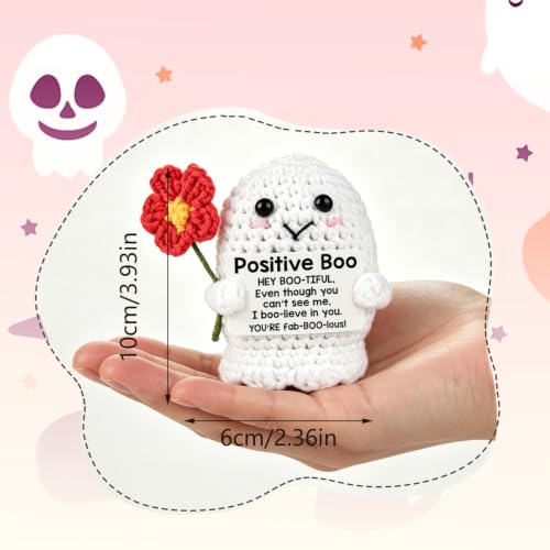 Halloween Ghost Gifts - Positive Boo Crochet Decor for Women & Men - Variation of THIS listing