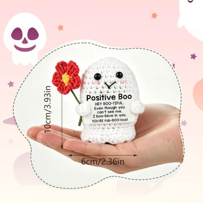 Halloween Ghost Gifts - Positive Boo Crochet Decor for Women & Men - Variation of THIS listing