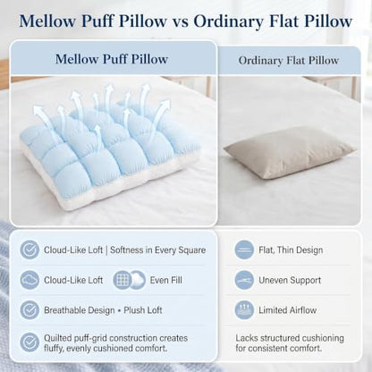 Gary Fluffy Cloud Cooling Pillow with Ice Silk Cover - Supportive Sleep Cushion