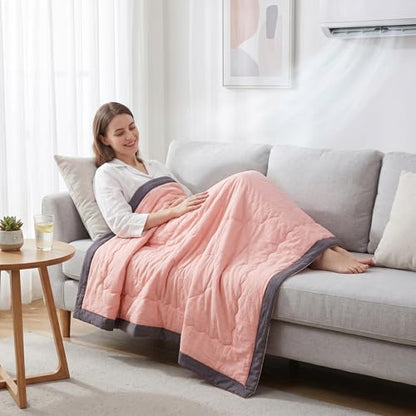 Light Red 140x200cm Breathable Washed Cotton Comforter for Summer - Cute Pink Variation