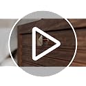 Fluted Nightstands Set of 2 with Charging Station & Drawer, Walnut – 23" Wide Bedside Tables