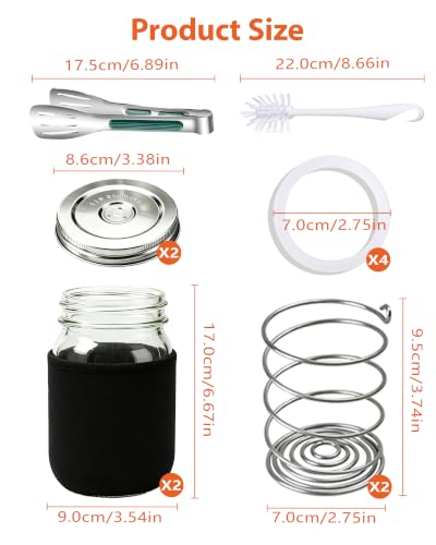 Stainless Steel Fermentation Jar Kit with Mason Jars - Complete Set for Sauerkraut & Kimchi