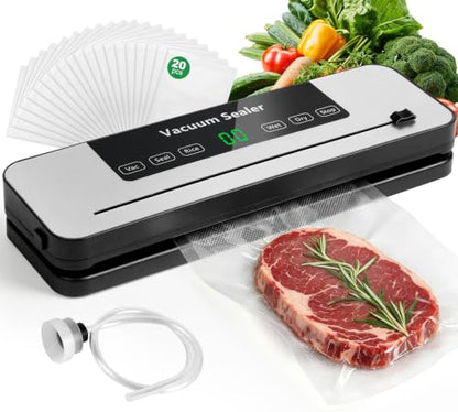 Automatic Food Vacuum Sealer Machine with Bag Cutter - Compact & 6 Modes