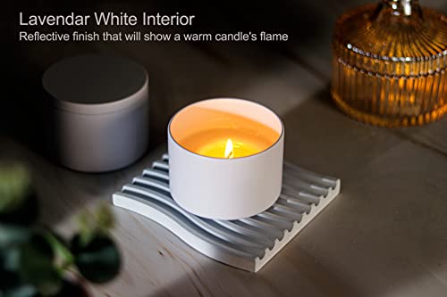 White Candle Tins 8oz - Pack of 3, Seamless Straight Sided Containers for Candle Making