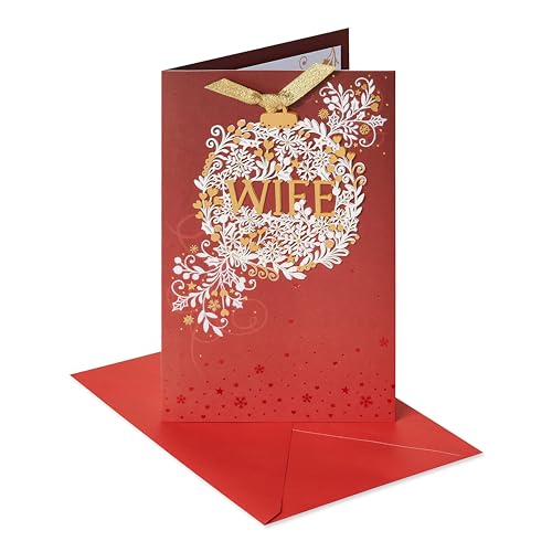 Romantic Christmas Card for Wife with Detachable Keepsake Ornament - Holiday Greeting