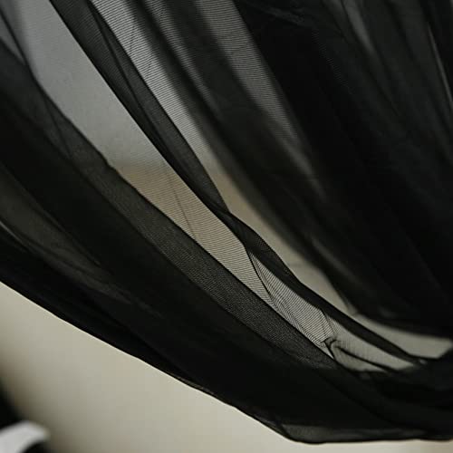 Black Sheer Bed Canopy for King, Queen & Full Size Beds - One Size