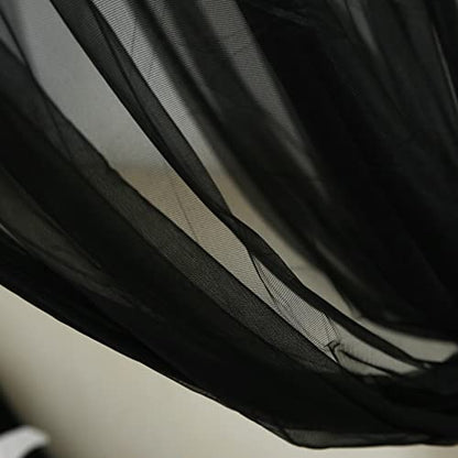 Black Sheer Bed Canopy for King, Queen & Full Size Beds - One Size