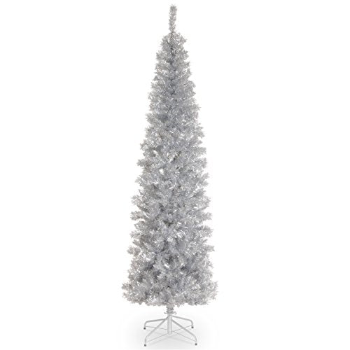 7ft Unlit Silver Artificial Christmas Tree with Full Bodied Branches