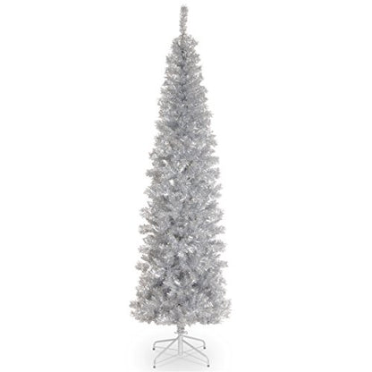 7ft Unlit Silver Artificial Christmas Tree with Full Bodied Branches