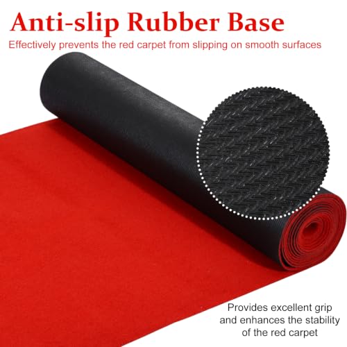Thick Red Carpet Runner 3x20 FT Non Slip Wedding Aisle Rug Indoor Outdoor
