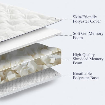 Queen Size 5 Inch Memory Foam Mattress Topper - Supportive, Breathable & Soft Pillow Top