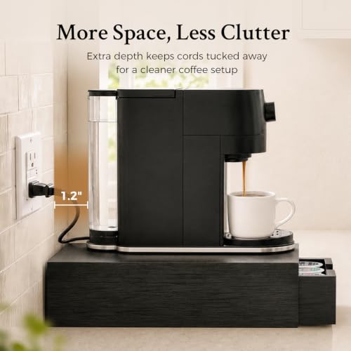 Wooden K Cup Holder with 36 Pod Capacity - Black Coffee Organizer Drawer