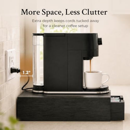 Wooden K Cup Holder with 36 Pod Capacity - Black Coffee Organizer Drawer
