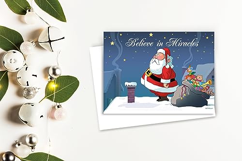 Stonehouse Collection Funny Santa Christmas Greeting Cards - Standard Pack of 18
